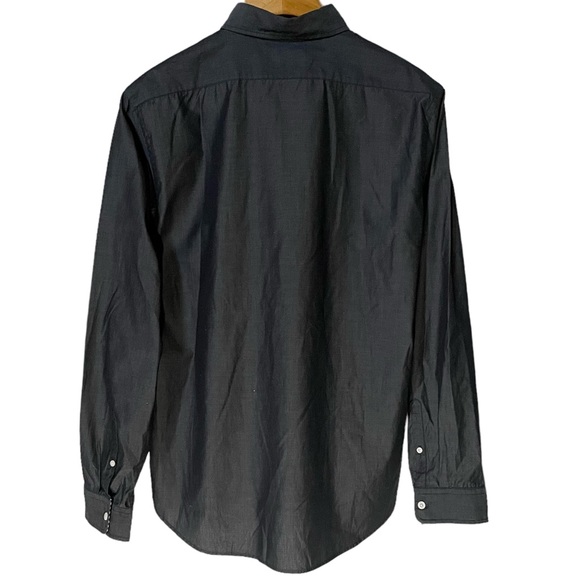 Express Men's Long Sleeve Button Front Button Collar Shirt Deep Grey Size XL - Picture 2 of 10